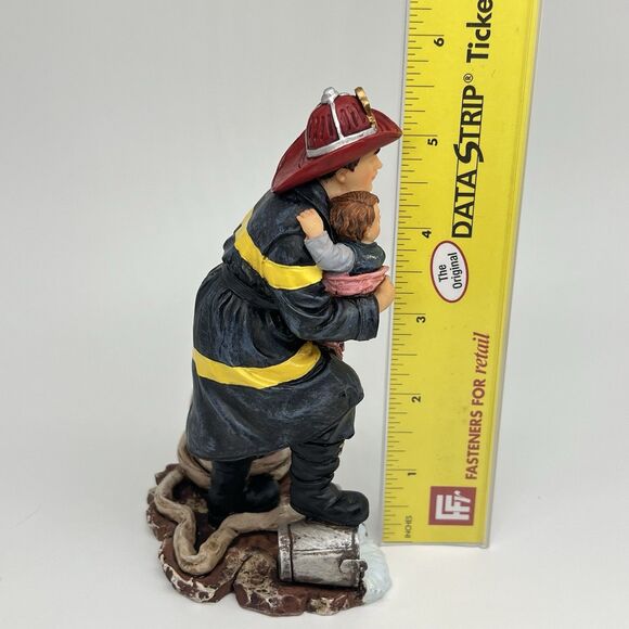 VTG Red Hats of Courage "HERO" Fireman Figurine Carrying Child 1999 Vanmark VGC - Picture 4 of 11